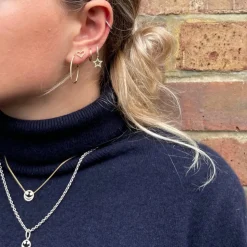 1.0" Diamond Hoops, Pair