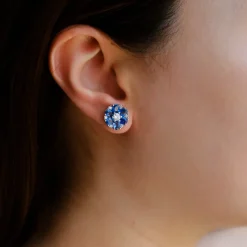 A Sea Of Blue Tidal Sapphire Stud Earrings