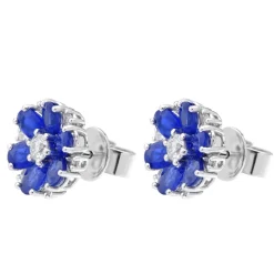 A Sea Of Blue Tidal Sapphire Stud Earrings