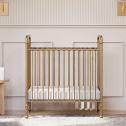 Abigail 3-in-1 Convertible Mini Crib in Vintage Gold