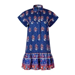 Addison Dress in Fall Floral Navy