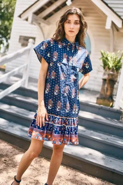 Addison Dress in Fall Floral Navy