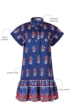 Addison Dress in Fall Floral Navy