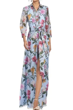 Addison Gown Glacial Blue Blossoms