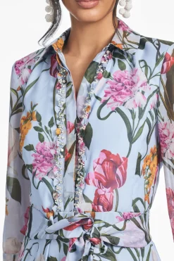 Addison Gown Glacial Blue Blossoms