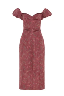 Adelaide Floral Ikat Column Midi Dress