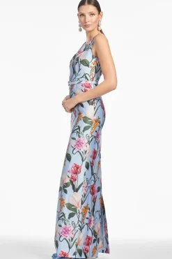 Adellyn Gown Glacial Blue Blossoms