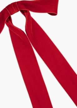 Adley Velvet Bow Barrette in Rouge