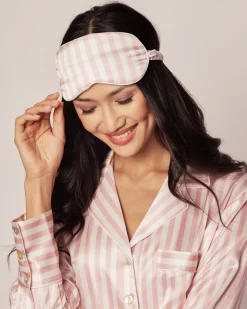 Adult Pink Stripe Silk Sleep Mask
