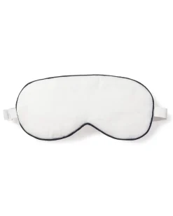 Adult White Eye Mask with Navy Piping