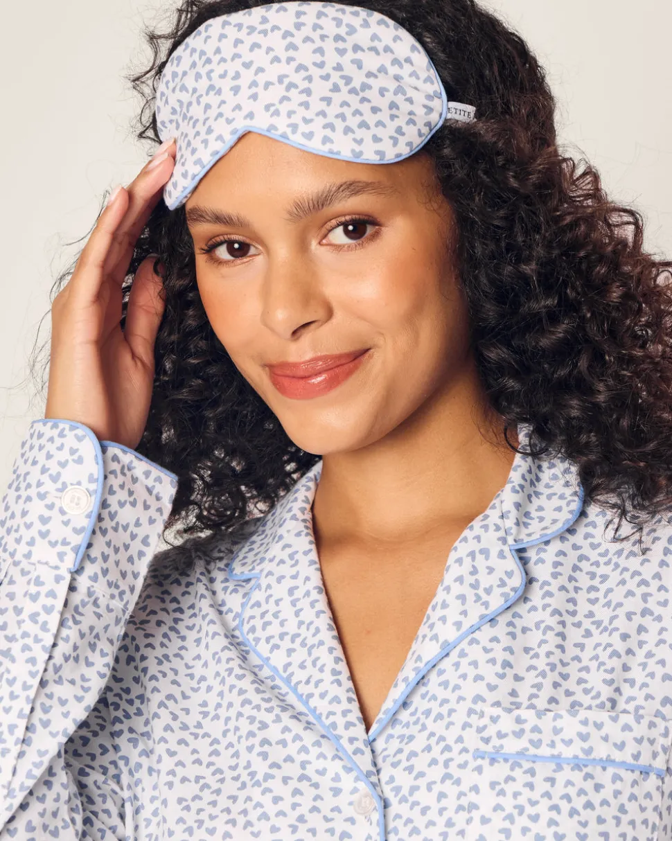 Adult’s Twill Sleep Mask in Bluehearts