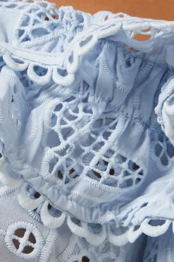 Agave Top in Light Blue Eyelet
