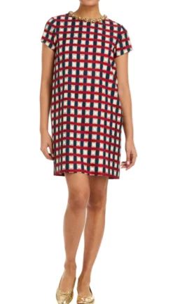 Ainslee Mini Dress in Midnight Gingham