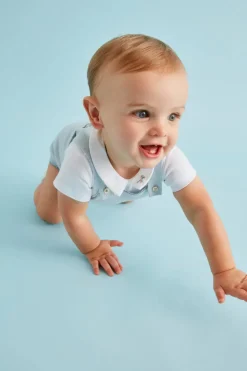 Airplane Embroidered Collar Onesie