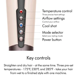 Airstrait Straightener in Ceramic Pink & Rose Gold