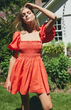 Aisla Mini Dress in Poppy