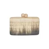 Akna Woven Ombre Straw Clutch Bag in Natural