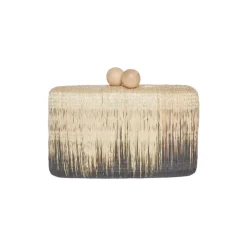 Akna Woven Ombre Straw Clutch Bag in Natural