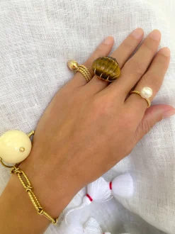 Akoya Pearl Gold Twisted Ring