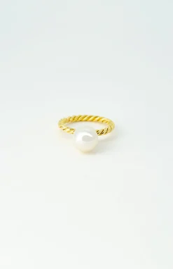 Akoya Pearl Gold Twisted Ring