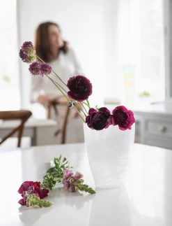 Alabaster White Small Round Vase