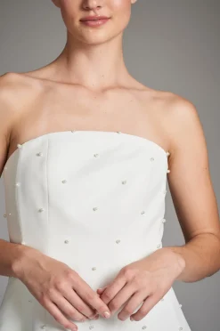 Alanna Dress in Ivory/Pearls