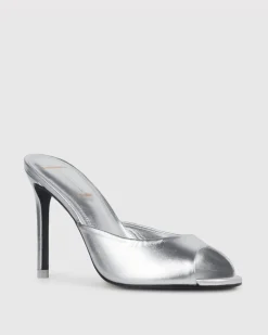 Alessia in Silver Metallic Leather