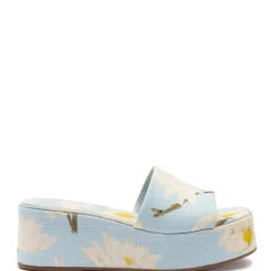 Alex Flatform Mule in Maya Printed Raffia