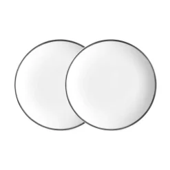 Alex Platinum Set of 2, 6-1/2" Bread/Canape Plates