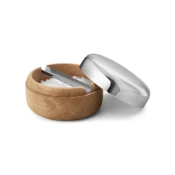 Alfredo Salt Jar, Mirror & Oak Wood Sterling Silver