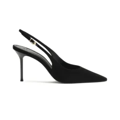 Alicia Sling Suede Pump in Black