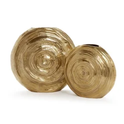 All Swirls Golden Vase, Set of 2