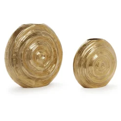 All Swirls Golden Vase, Set of 2