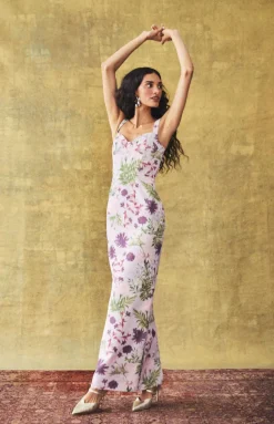 Allie Dress in Orchid Posy Taffeta