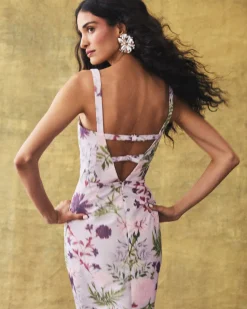 Allie Dress in Orchid Posy Taffeta