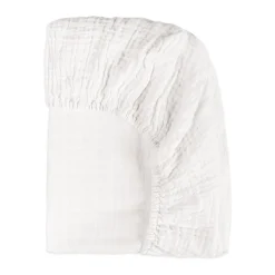 All-Stages Midi Crib Sheet in GOTS Certified Organic Muslin Cotton in White