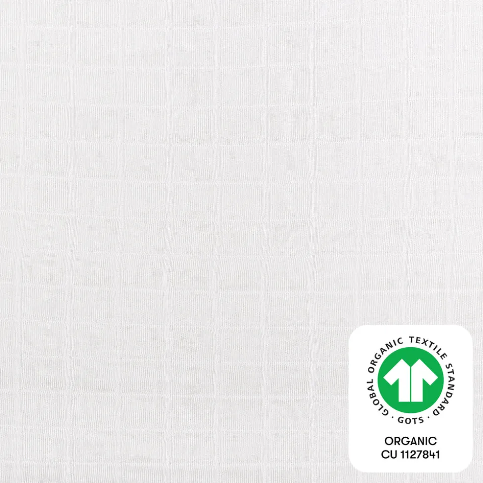 All-Stages Midi Crib Sheet in GOTS Certified Organic Muslin Cotton in White