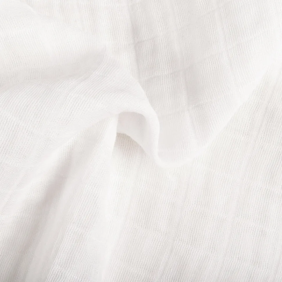 All-Stages Midi Crib Sheet in GOTS Certified Organic Muslin Cotton in White