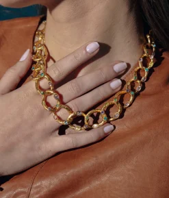 Almeria Link Necklace in Gold