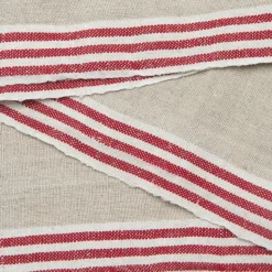 Alsace Natural Napkins in Natural & Red, Set of 4