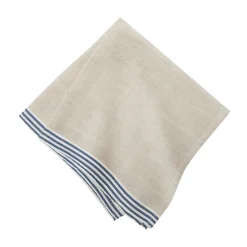 Alsace Natural Napkins in Natural & Blue, Set of 4