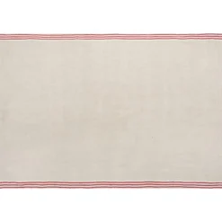 Alsace Natural Tea Towels in Natural & Red, Set of 2