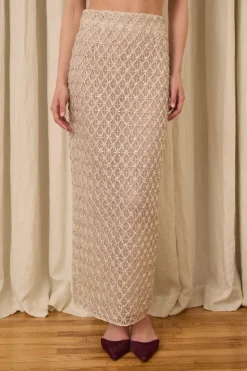 Amah Pencil Skirt in Crystal Lattice