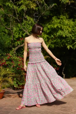 Amalfi Mermaid Dress Pink Lemon Vine