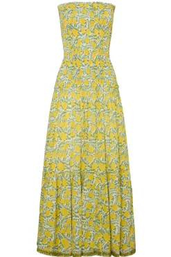 Amalfi Mermaid Dress Yellow Lemon Vine