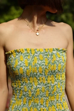 Amalfi Mermaid Dress Yellow Lemon Vine