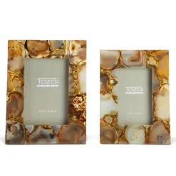 Amber Agate Photo Frame Includes, Set of 2