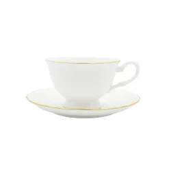 Amelie Brushed Gold Tea Cup & Saucer