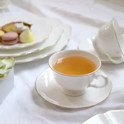 Amelie Brushed Gold Tea Cup & Saucer