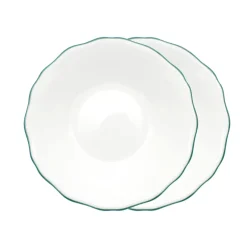 Amelie Forest Green Set of 2, 9" Soup / Pasta Bowl